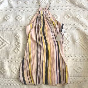 1.State Halter Multi Color Striped Mini Shift Dress Size Medium